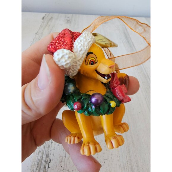 Danbury mint Simba Lion King wreath ornament RARE glitter Xmas tree - Picture 3 of 8